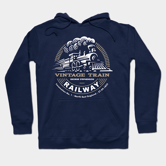 Train Railway Vintage Hoodie by Supertrooper